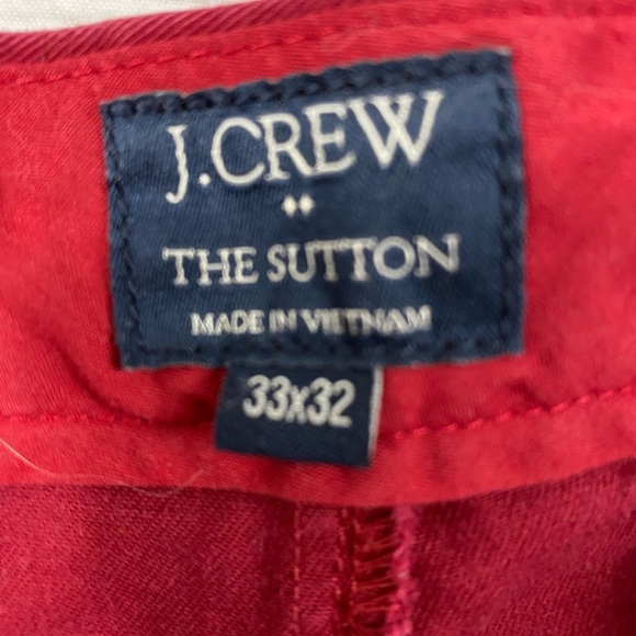 J Crew Pants Mens Size 33x32 Burgundy The Sutton Fit Broken-in Chino Pants - Picture 3 of 9